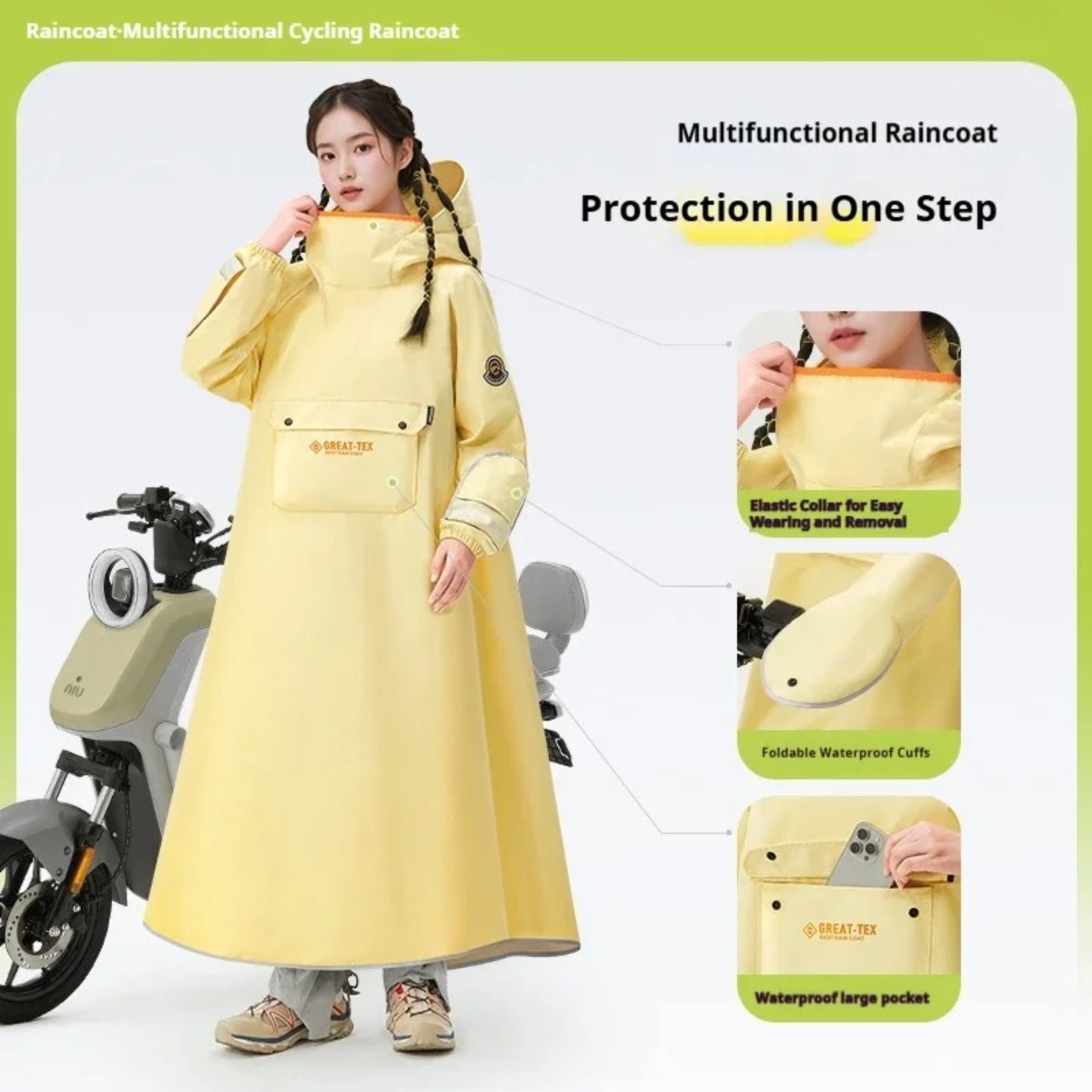 Waterproof Rain Poncho Cycling - Cycling Gear In Rain ulasan dan harga