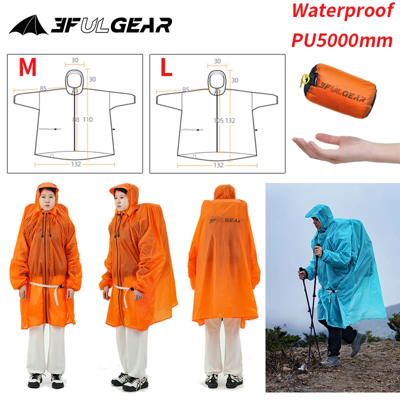 3F UL GEAR Zipper Raincoat 15D - Cycling Gear In Rain ulasan dan harga