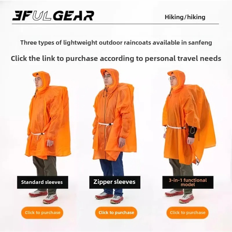 Ultralight Rain Poncho 3F UL G - Cycling Gear In Rain ulasan dan harga